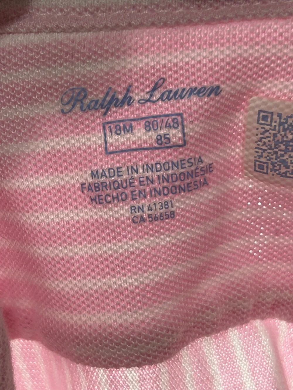 POLO Ralph Lauren Light Pink Striped Knit Oxford Shirtdress Size 18 Months